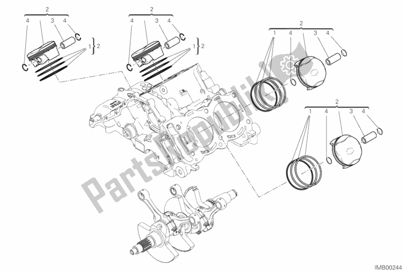 All parts for the Cylinders - Pistons of the Ducati Superbike Panigale V4 S Corse 1100 2019